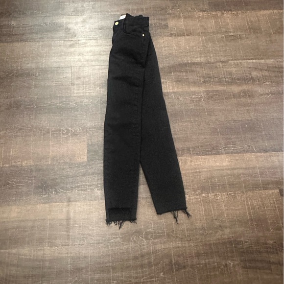 Frame Denim Black Frayed Hem Jeans Size 25 - Picture 3 of 6